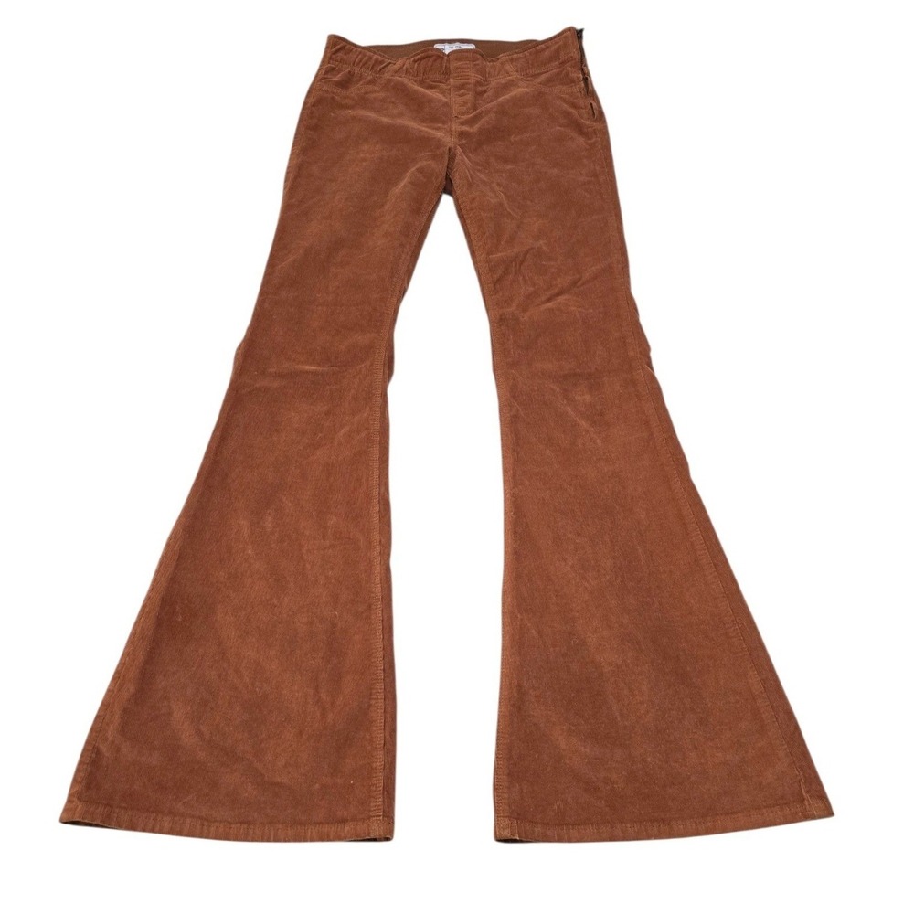 Free People Rust Brown Corduroy Flare Pants Side Zip Bell Bottom Womens Size 29
